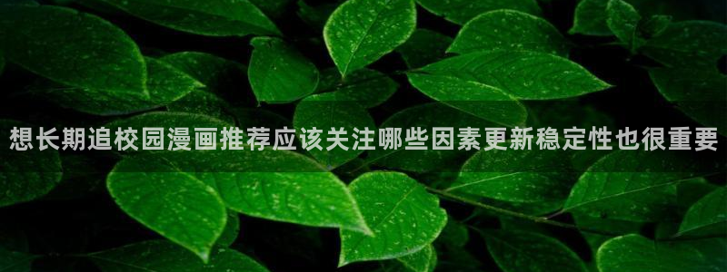 漫画榜单:想长期追校园漫画推荐应该关注哪些因素更新稳定性也很重要